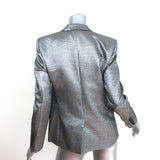 Saint Laurent Metallic Blazer Silver Size 40 One-Button Jacket