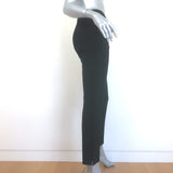 The Row Blaire Side-Button Cropped Pants Black Stretch Wool Size 2