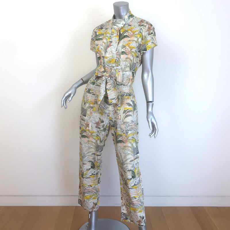 Chufy Aida Tropical Print Short Sleeve Jumpsuit Multicolor Cotton Size Medium