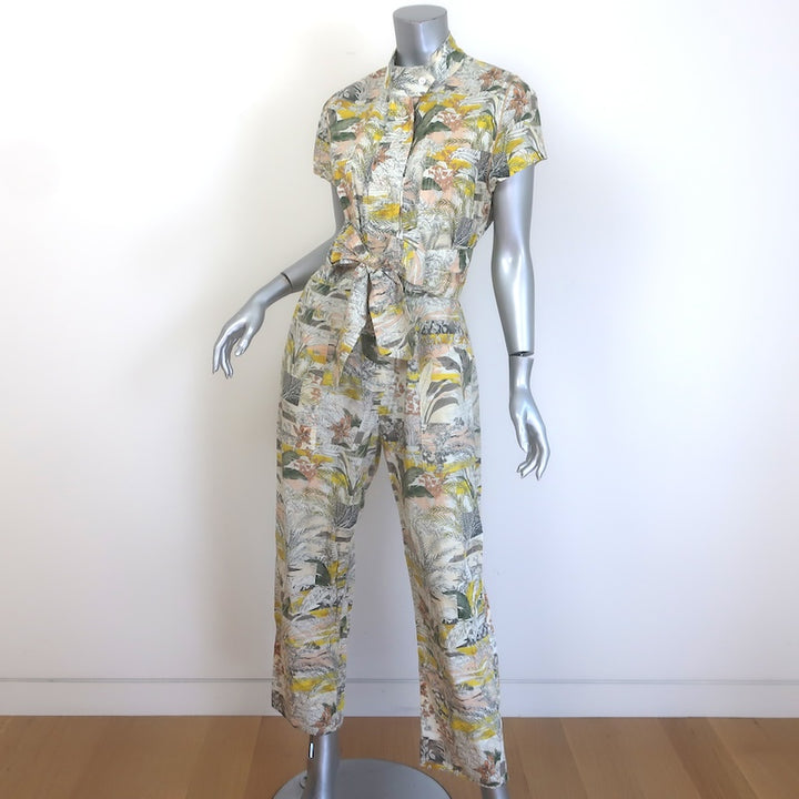 Chufy Aida Tropical Print Short Sleeve Jumpsuit Multicolor Cotton Size Medium