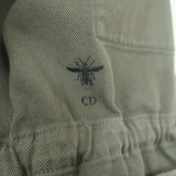 Christian Dior Short Sleeve Military Jacket Army Green Stretch Cotton Size US 6