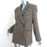 ANINE BING Kaia Blazer Beige/Black Houndstooth Size Small Oversize Jacket