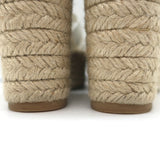 Saint Laurent Tribute Platform Espadrille Wedge Sandals White Leather Size 35.5