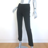 The Row Blaire Side-Button Cropped Pants Black Stretch Wool Size 2