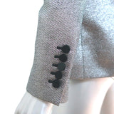 Saint Laurent Metallic Blazer Silver Size 40 One-Button Jacket