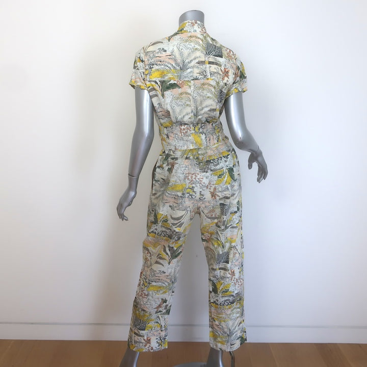 Chufy Aida Tropical Print Short Sleeve Jumpsuit Multicolor Cotton Size Medium