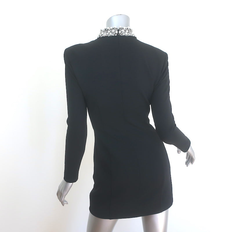BCBGMAXAZRIA Crystal &amp; Pearl-Embellished Cutout Mini Dress Black Size 2 NEW