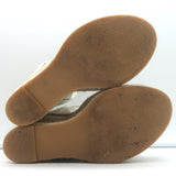 Saint Laurent Tribute Platform Espadrille Wedge Sandals White Leather Size 35.5