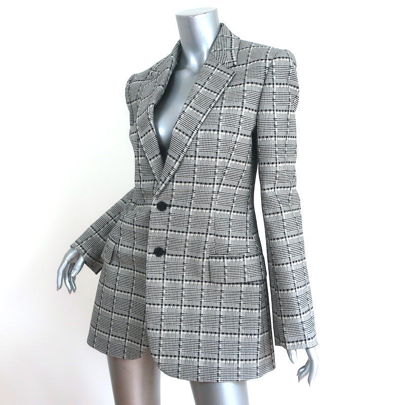 WARDROBE.NYC Contour Blazer Black/White Checked Stretch Wool Size Small