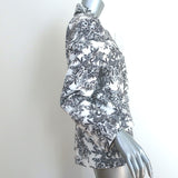 L'Agence Kenzie Double Breasted Blazer White/Gray Safari Scenic Print Size 8