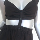 Jonathan Simkhai Kennedi Cutout Maxi Dress Black Cotton Size Small