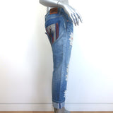 Junya Watanabe Comme des Garcons Patchwork Distressed Jeans Blue
