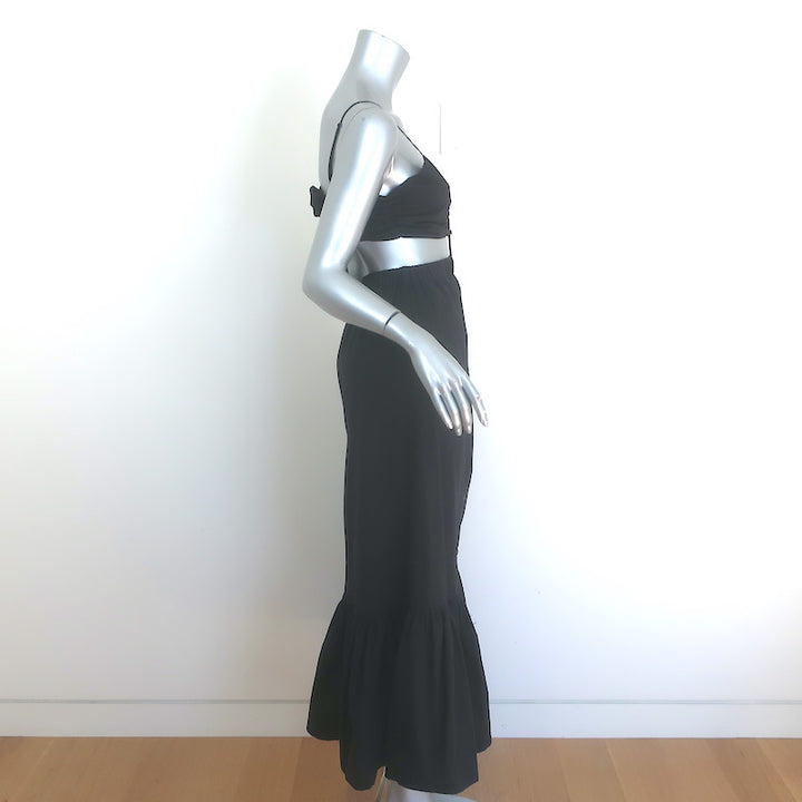 Jonathan Simkhai Kennedi Cutout Maxi Dress Black Cotton Size Small