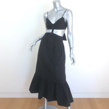 Jonathan Simkhai Kennedi Cutout Maxi Dress Black Cotton Size Small