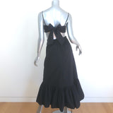 Jonathan Simkhai Kennedi Cutout Maxi Dress Black Cotton Size Small