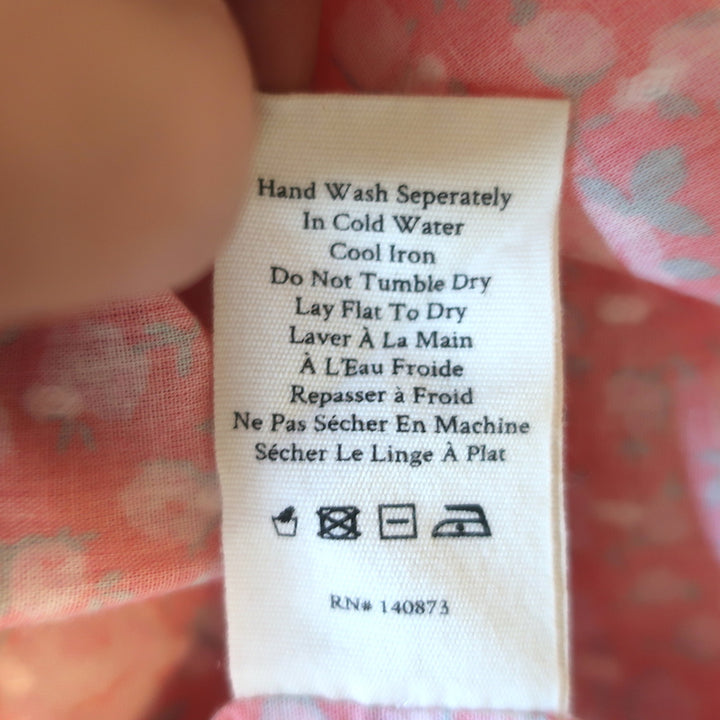 LoveShackFancy Tiered Maxi Dress Caressa White/Pink Floral Print Size Medium