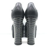Saint Laurent Candy Double Knot Studded Platform Sandals Black Leather Size 35.5