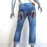 Junya Watanabe Comme des Garcons Patchwork Distressed Jeans Blue