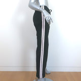 Zadig & Voltaire Poeme Side Stripe Track Pants Black Stretch Crepe Size 36