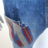 Junya Watanabe Comme des Garcons Patchwork Distressed Jeans Blue