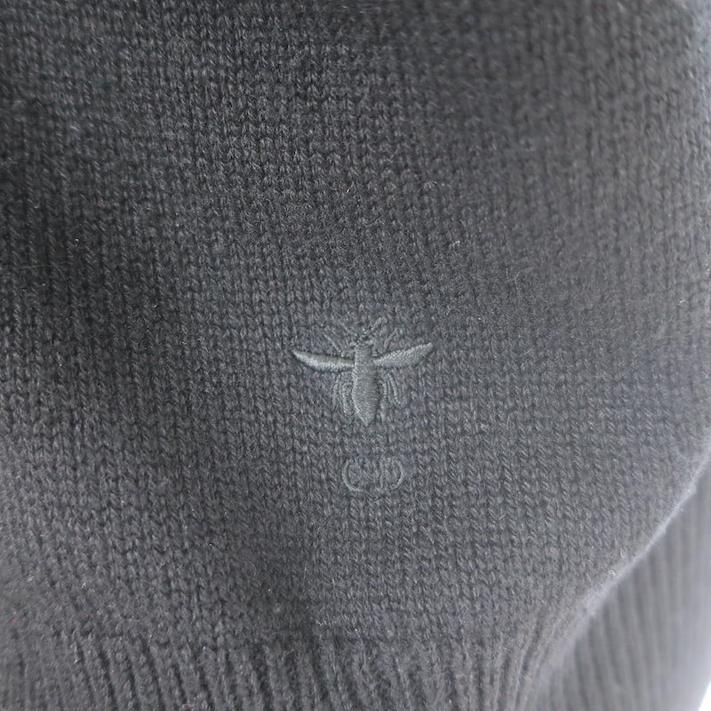 Christian Dior Tie-Neck Cashmere Sweater Black Size US 6