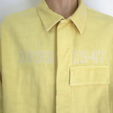 Dior Homme 1947 Logo-Embroidered Denim Jacket Pale Yellow Size 54
