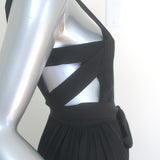Matteau Bandage Open-Back Maxi Wrap Dress Black Silk Size US 4