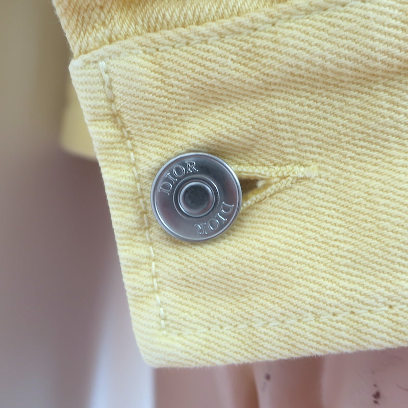 Dior Homme 1947 Logo-Embroidered Denim Jacket Pale Yellow Size 54