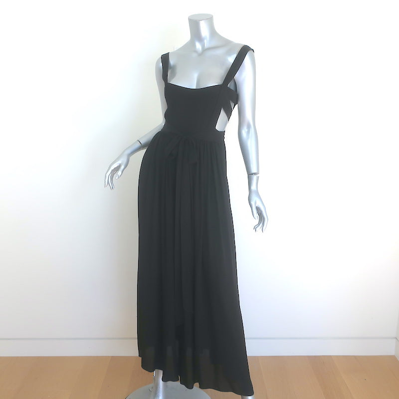 Matteau Bandage Open-Back Maxi Wrap Dress Black Silk Size US 4