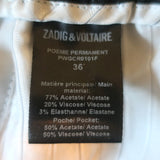 Zadig & Voltaire Poeme Side Stripe Track Pants Black Stretch Crepe Size 36