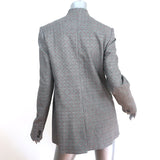 Rosie Assoulin Blazer Gray Stretch Wool Blend Size 6 Single Breasted Jacket