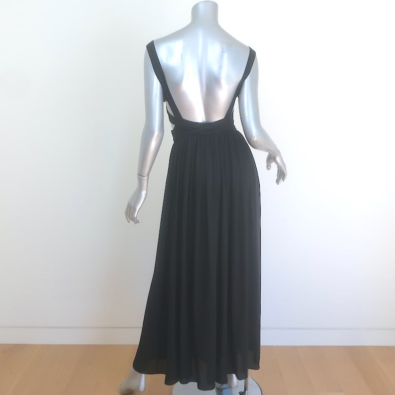 Matteau Bandage Open-Back Maxi Wrap Dress Black Silk Size US 4