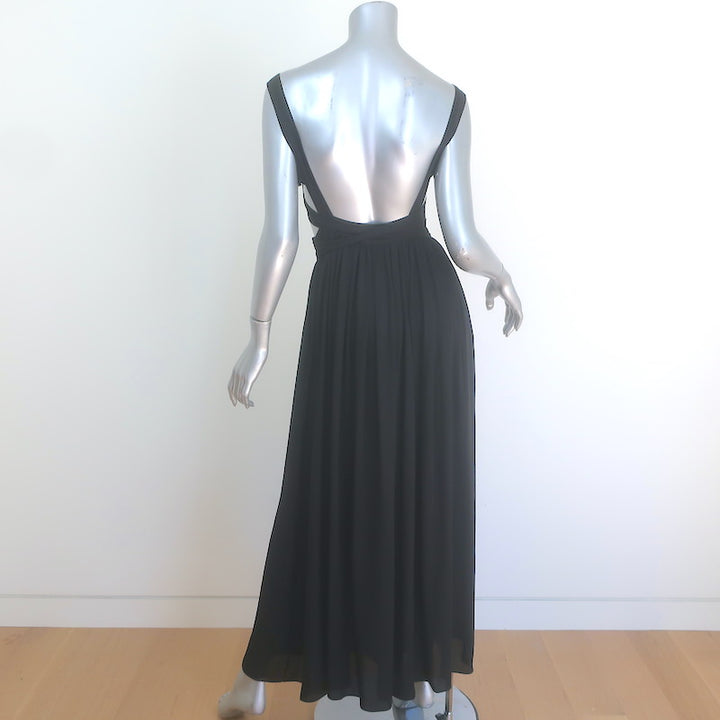 Matteau Bandage Open-Back Maxi Wrap Dress Black Silk Size US 4