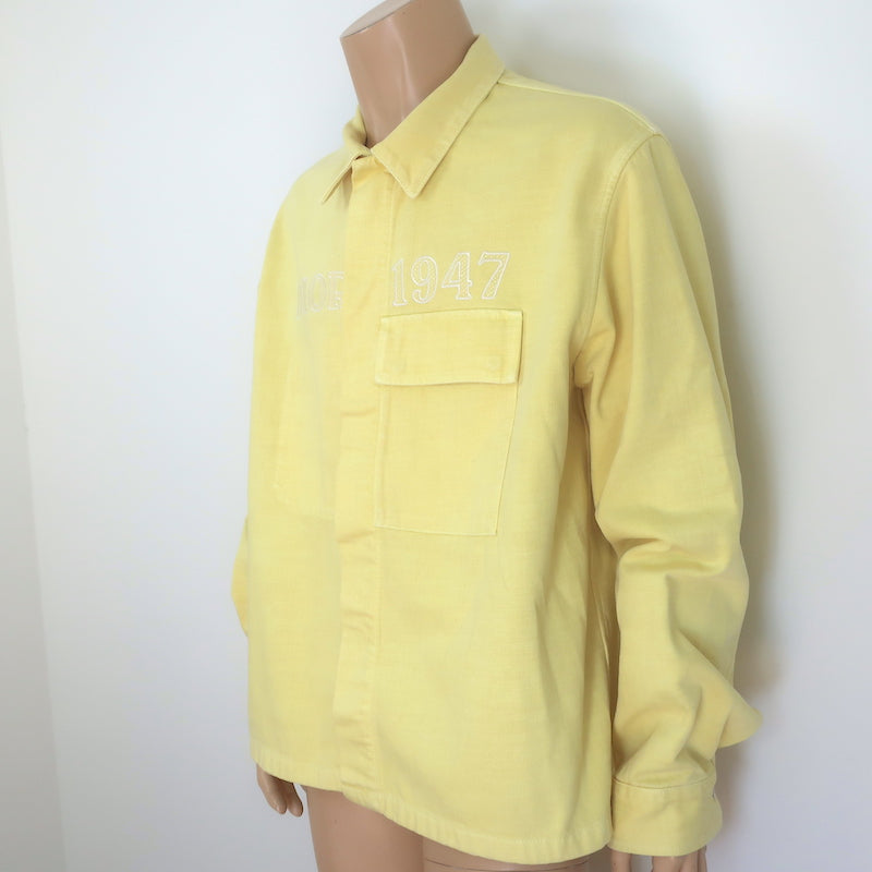 Dior Homme 1947 Logo-Embroidered Denim Jacket Pale Yellow Size 54
