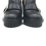 Gianvito Rossi Buckle Loafer Pumps Black Leather Size 36 Platform Heels