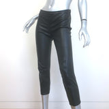 The Row Cropped Leather Curved-Seam Leggings Black Size 2