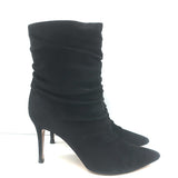 Gianvito Rossi Cecile Slouch Ankle Boots Black Suede Size 36.5