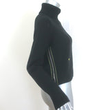 Christian Dior Side-Zip Turtleneck Sweater Black Alpaca Size US 4