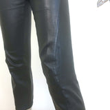 The Row Cropped Leather Curved-Seam Leggings Black Size 2