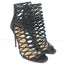 Christian Louboutin Mille Cinque 100 Cage Boots Black Leather Size 38.5
