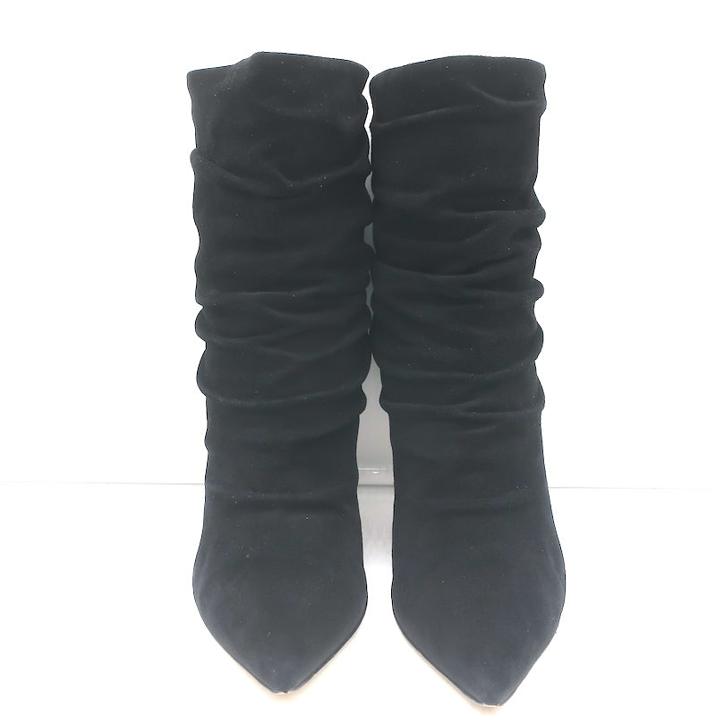 Gianvito Rossi Cecile Slouch Ankle Boots Black Suede Size 36.5