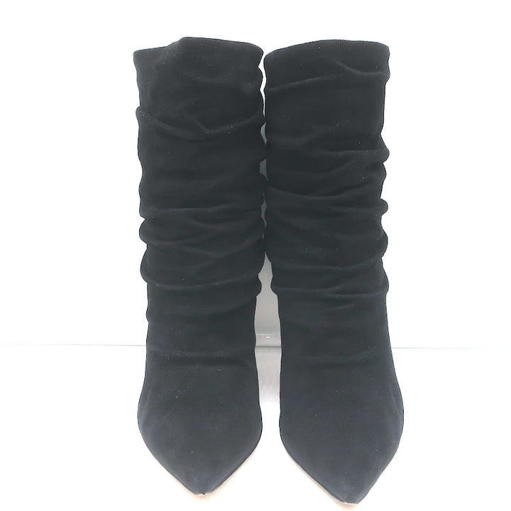 Gianvito Rossi Cecile Slouch Ankle Boots Black Suede Size 36.5
