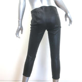 The Row Cropped Leather Curved-Seam Leggings Black Size 2