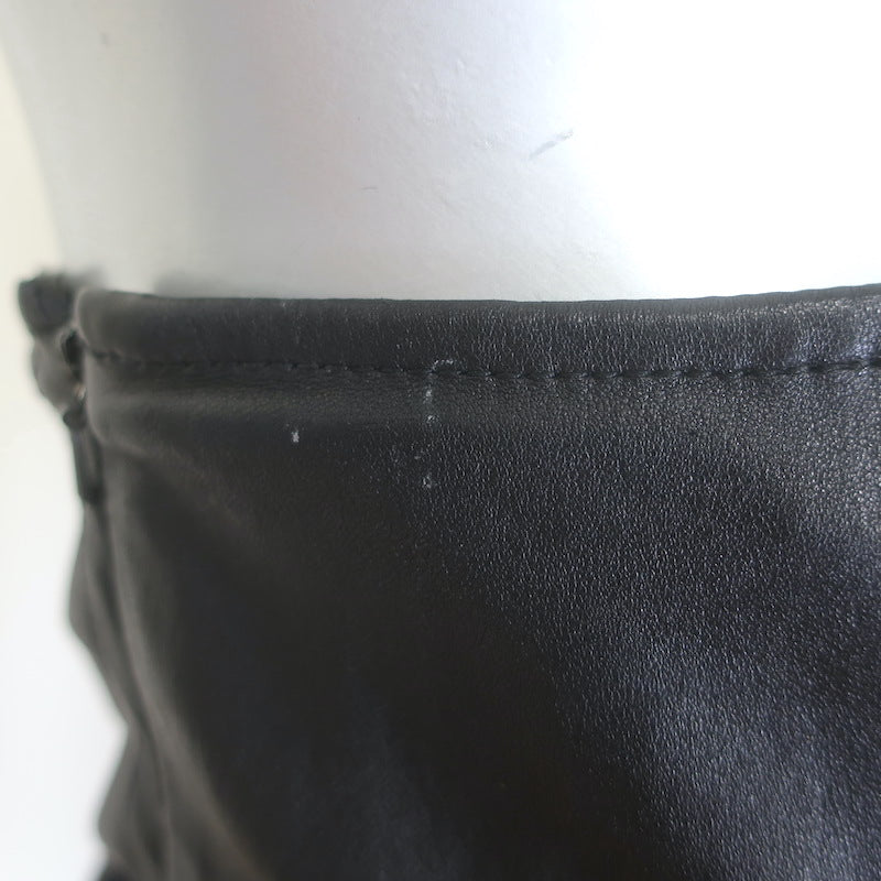 The Row Cropped Leather Curved-Seam Leggings Black Size 2