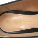 Gianvito Rossi Buckle Loafer Pumps Black Leather Size 36 Platform Heels