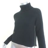 Christian Dior Side-Zip Turtleneck Sweater Black Alpaca Size US 4