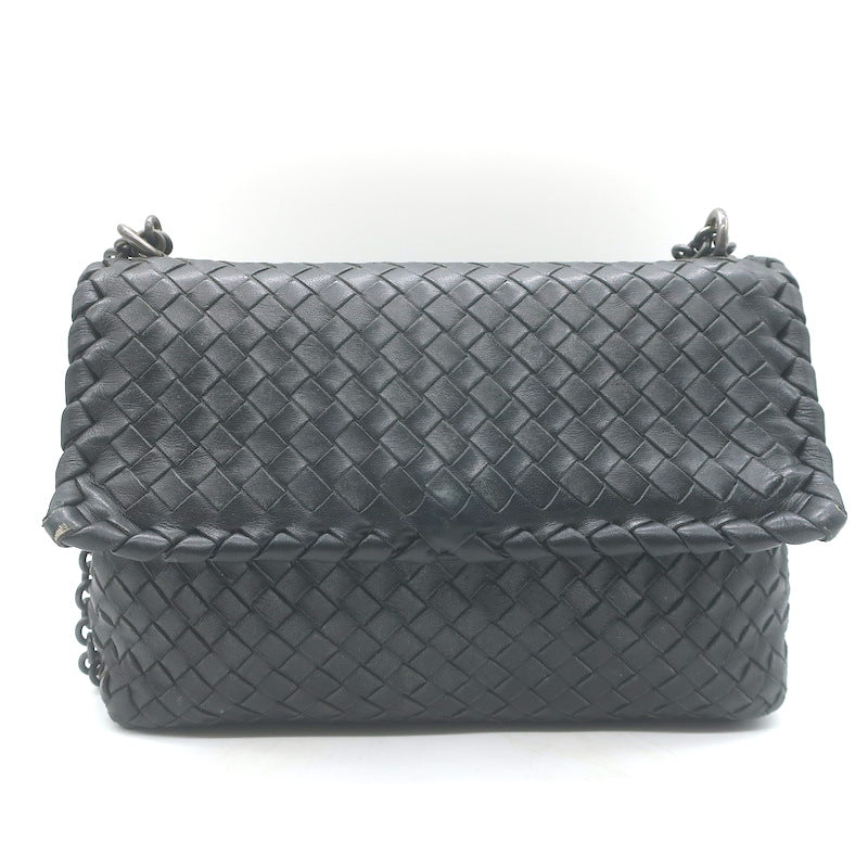 Bottega Veneta Olimpia Small Shoulder Bag Black Intrecciato Leather Crossbody