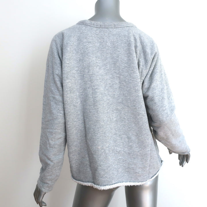 James Perse Raglan Sweatshirt Heather Gray French Terry Size 4