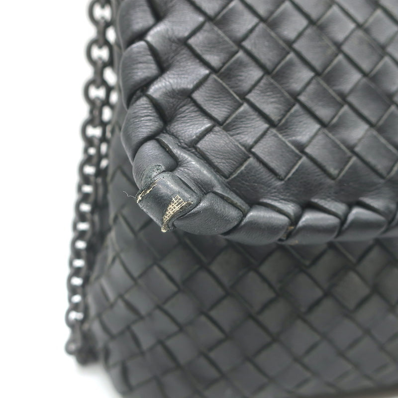 Bottega Veneta Olimpia Small Shoulder Bag Black Intrecciato Leather Crossbody