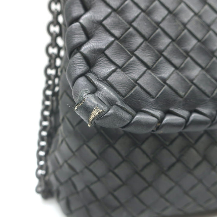 Bottega Veneta Olimpia Small Shoulder Bag Black Intrecciato Leather Crossbody
